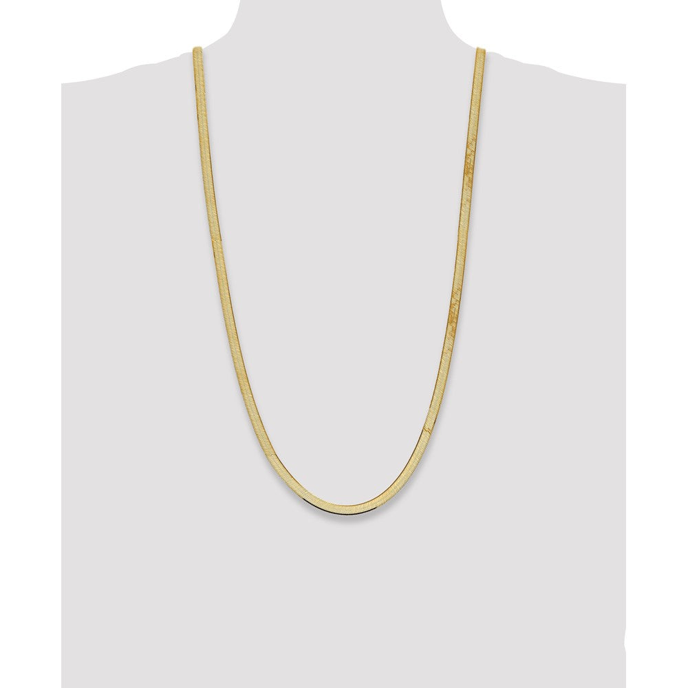 14K 5.5mm Silky Herringbone with Lobster Clasp Chain