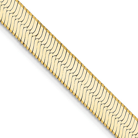 14K 5.5mm Silky Herringbone with Lobster Clasp Chain