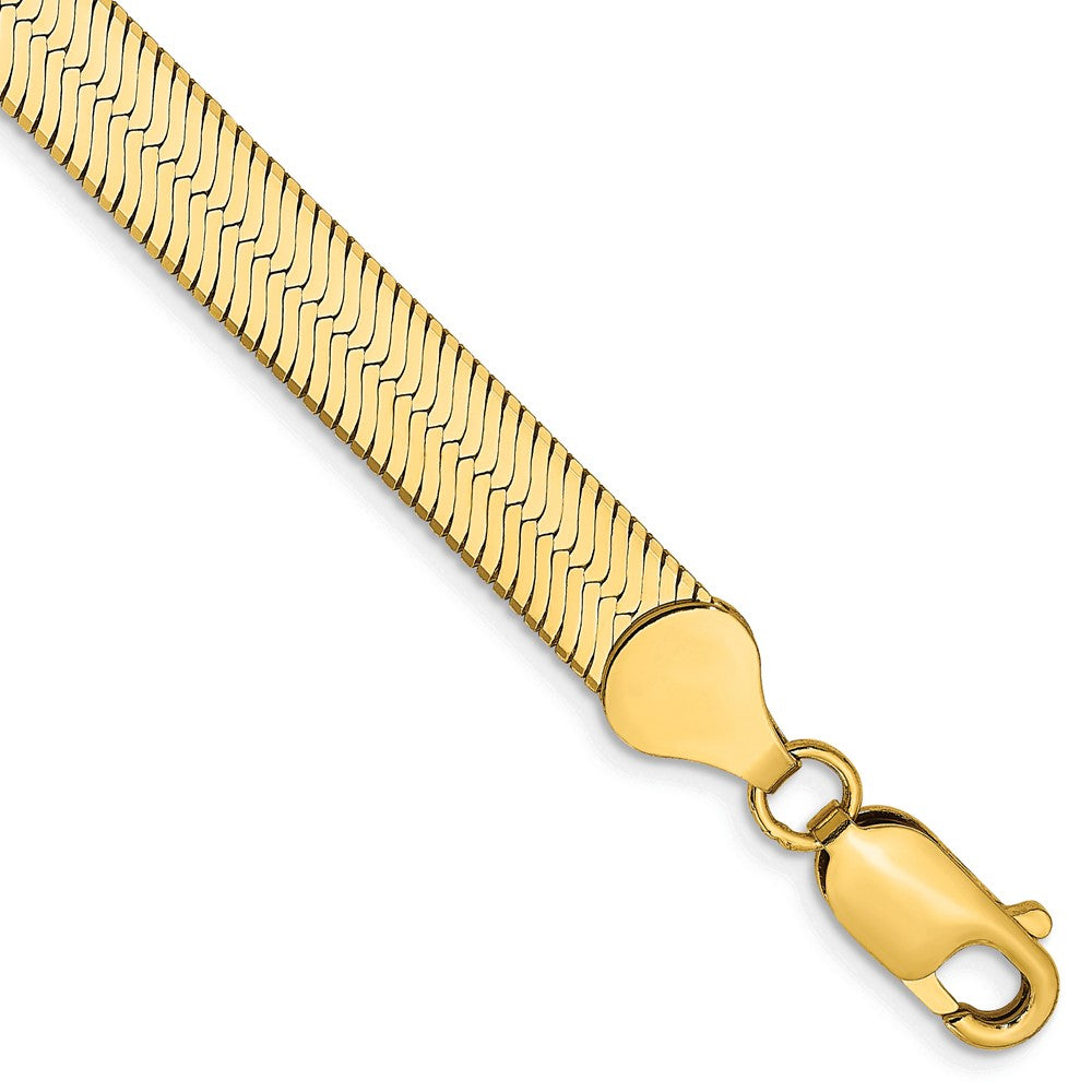 14K 6.5mm Silky Herringbone with Lobster Clasp Bracelet