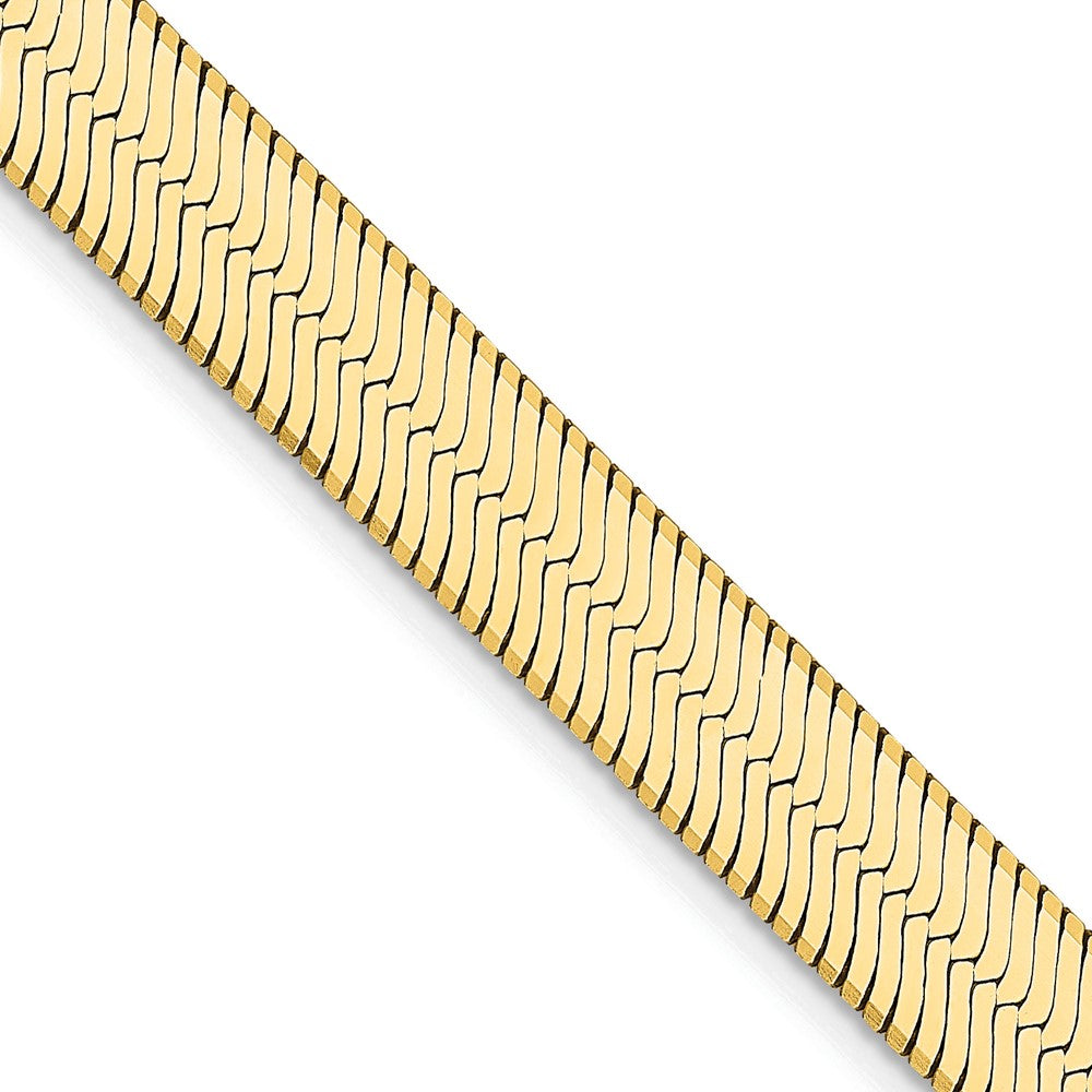 14K 6.5mm Silky Herringbone with Lobster Clasp Chain