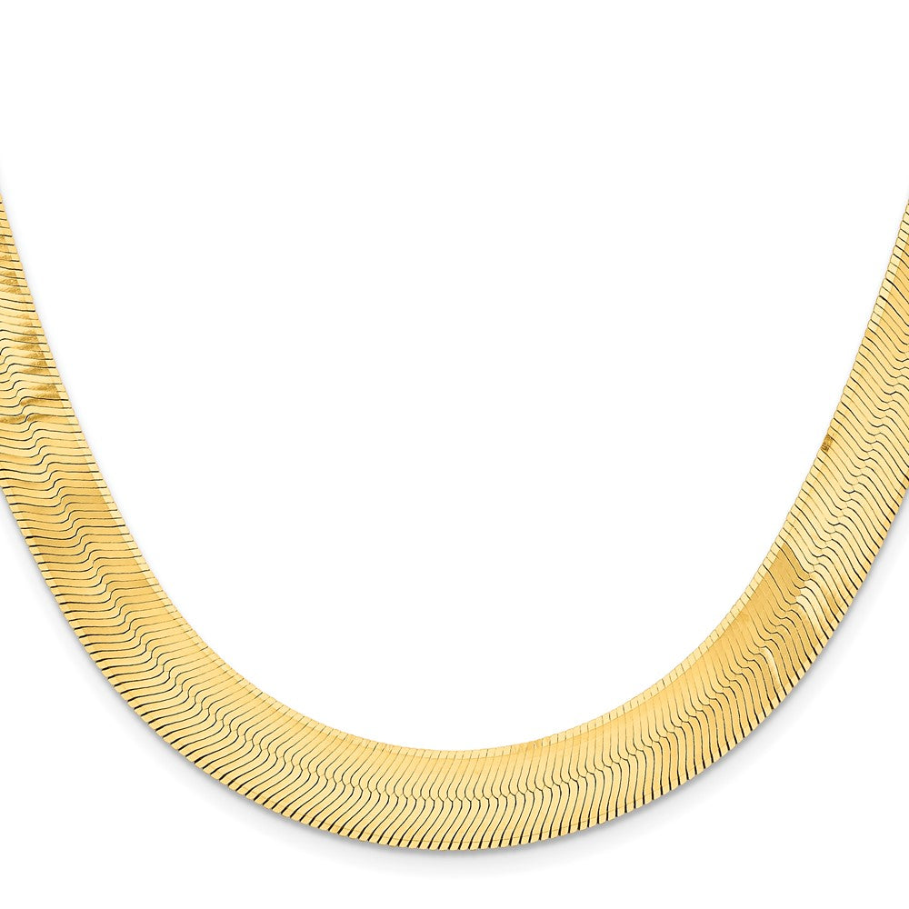 14K 10mm Silky Herringbone with Lobster Clasp Chain