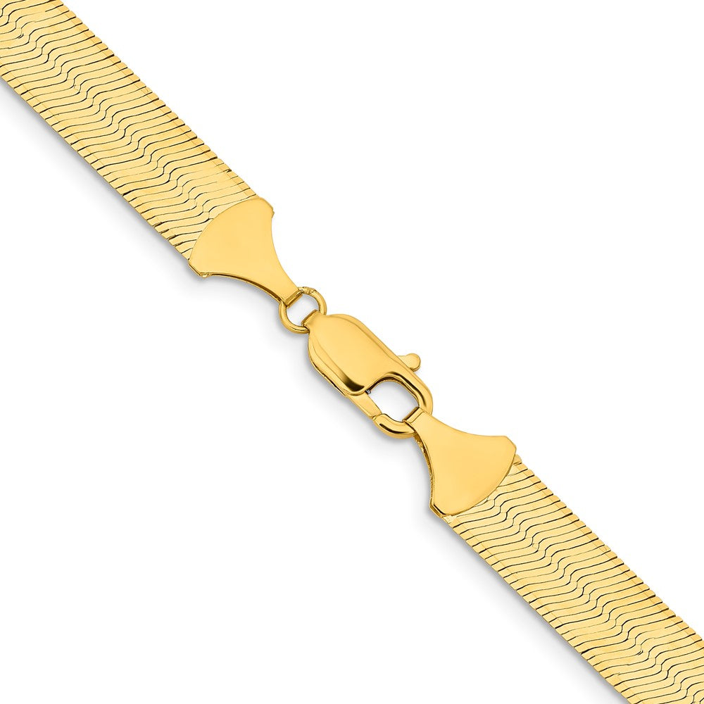 14K 10mm Silky Herringbone with Lobster Clasp Chain