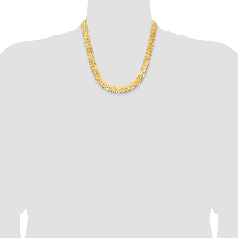 14K 10mm Silky Herringbone with Lobster Clasp Chain
