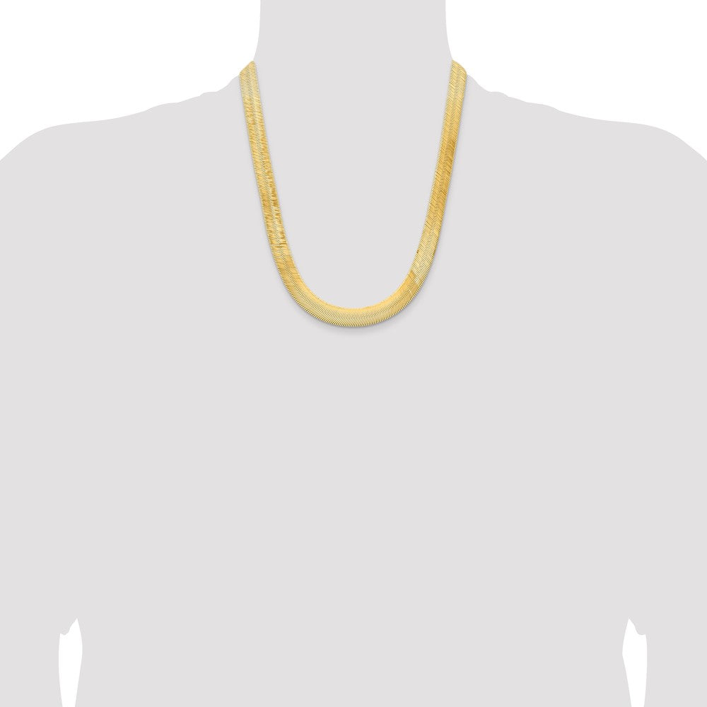 14K 10mm Silky Herringbone with Lobster Clasp Chain
