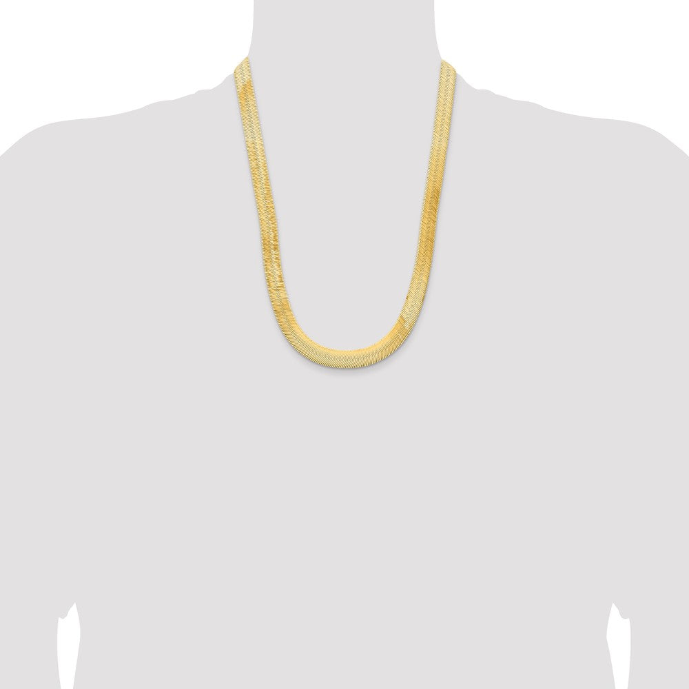 14K 10mm Silky Herringbone with Lobster Clasp Chain