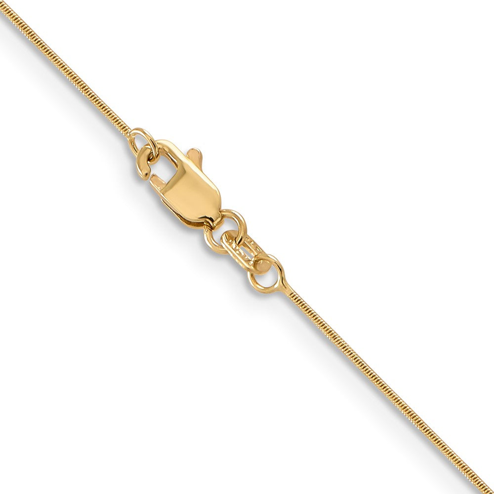 14K .65mm Round Snake with Lobster Clasp Chain