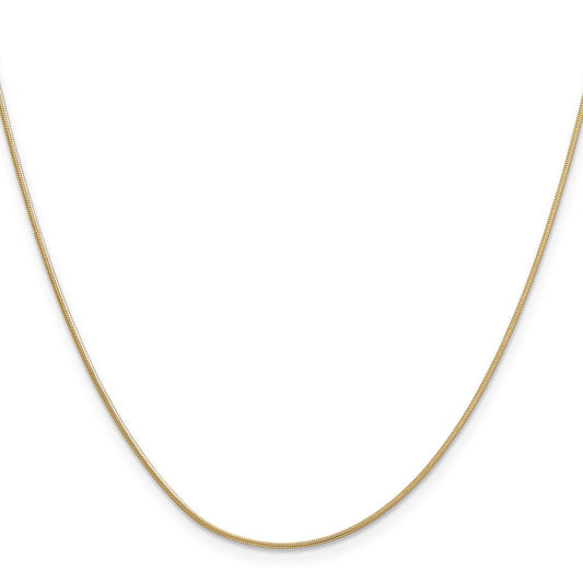 14K .9mm Round Snake with Lobster Clasp Chain