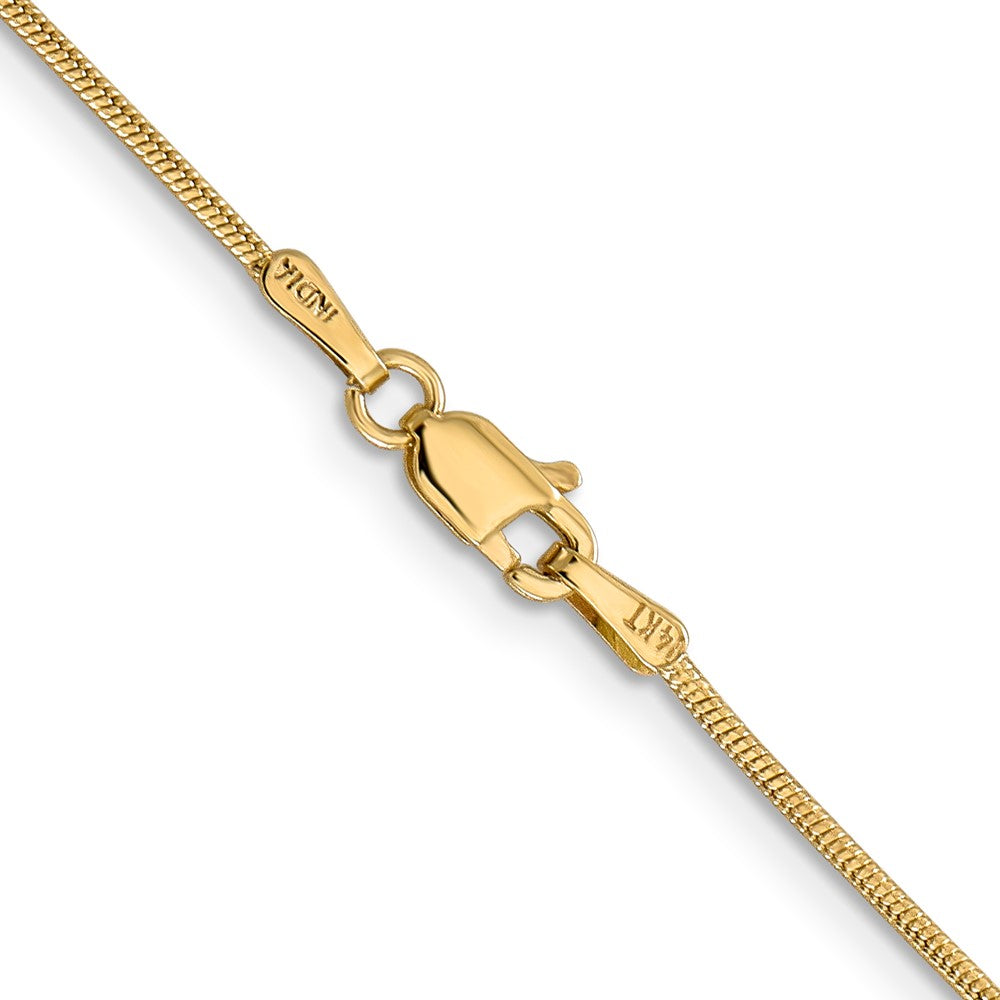 14K 1.1mm Round Snake with Lobster Clasp Chain
