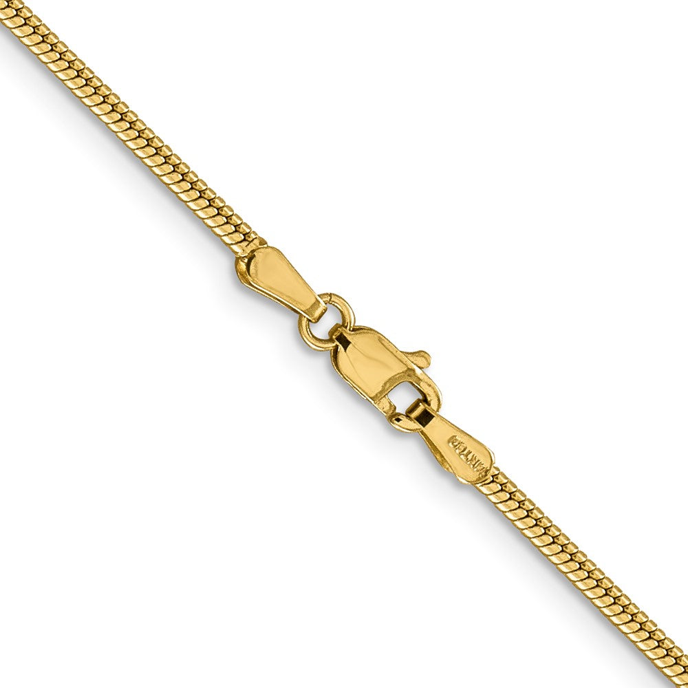14K 1.85mm Round Snake Lobster Clasp Chain