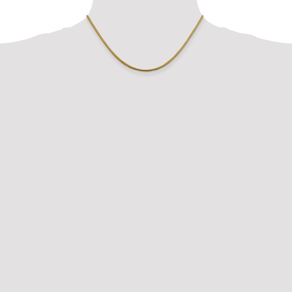 14K 1.85mm Round Snake Lobster Clasp Chain