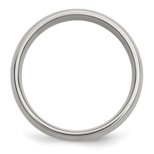 Chisel Stainless Steel with 14k Gold Inlay Brushed 8mm Band