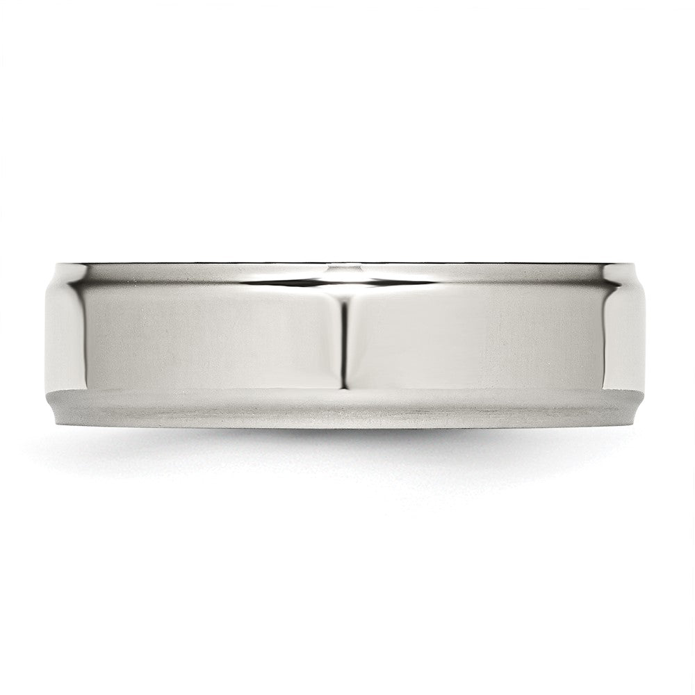Chisel Stainless Steel Polished 7mm Ridged Edge Band