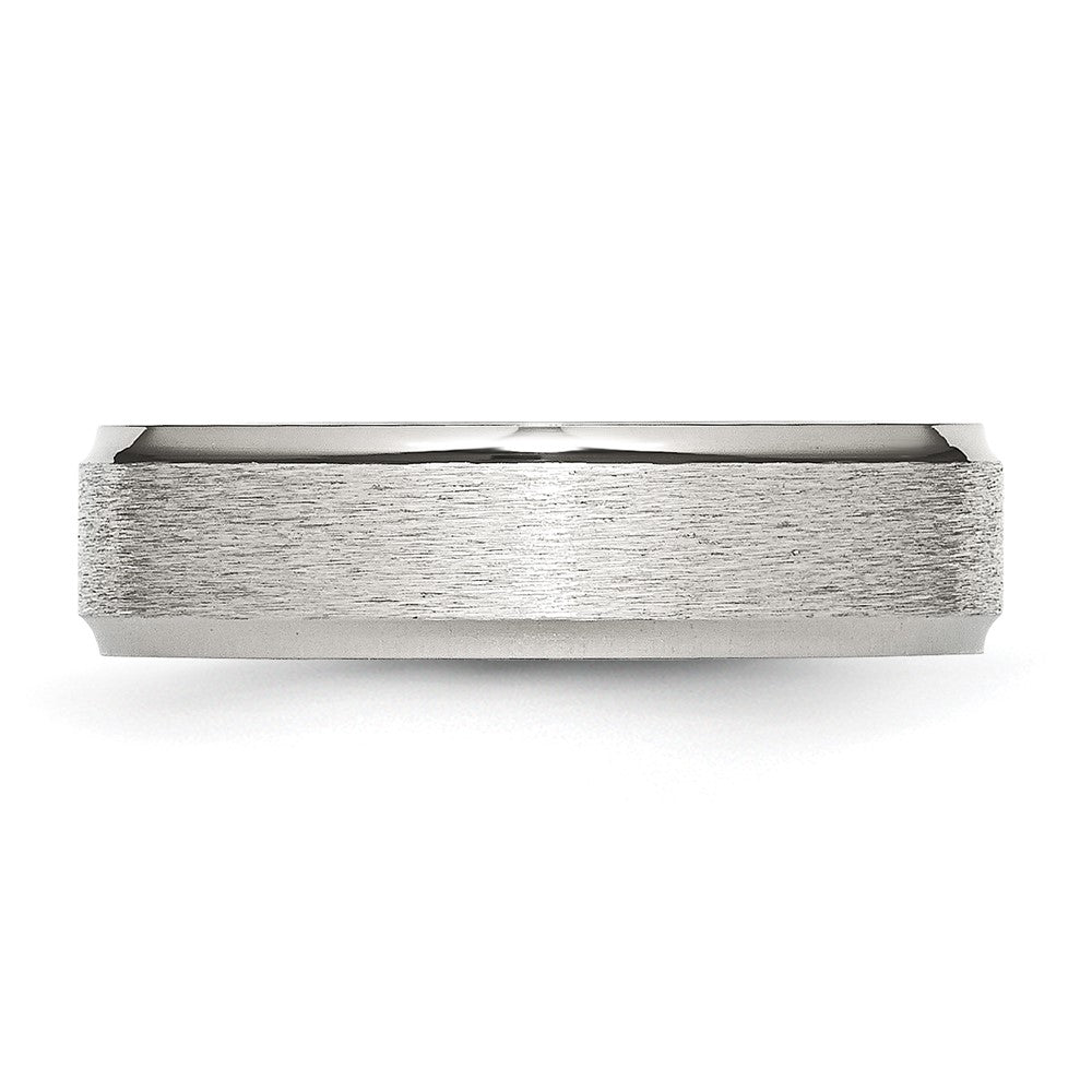 Chisel Stainless Steel Polished with Satin Center 6mm Ridged Edge Band
