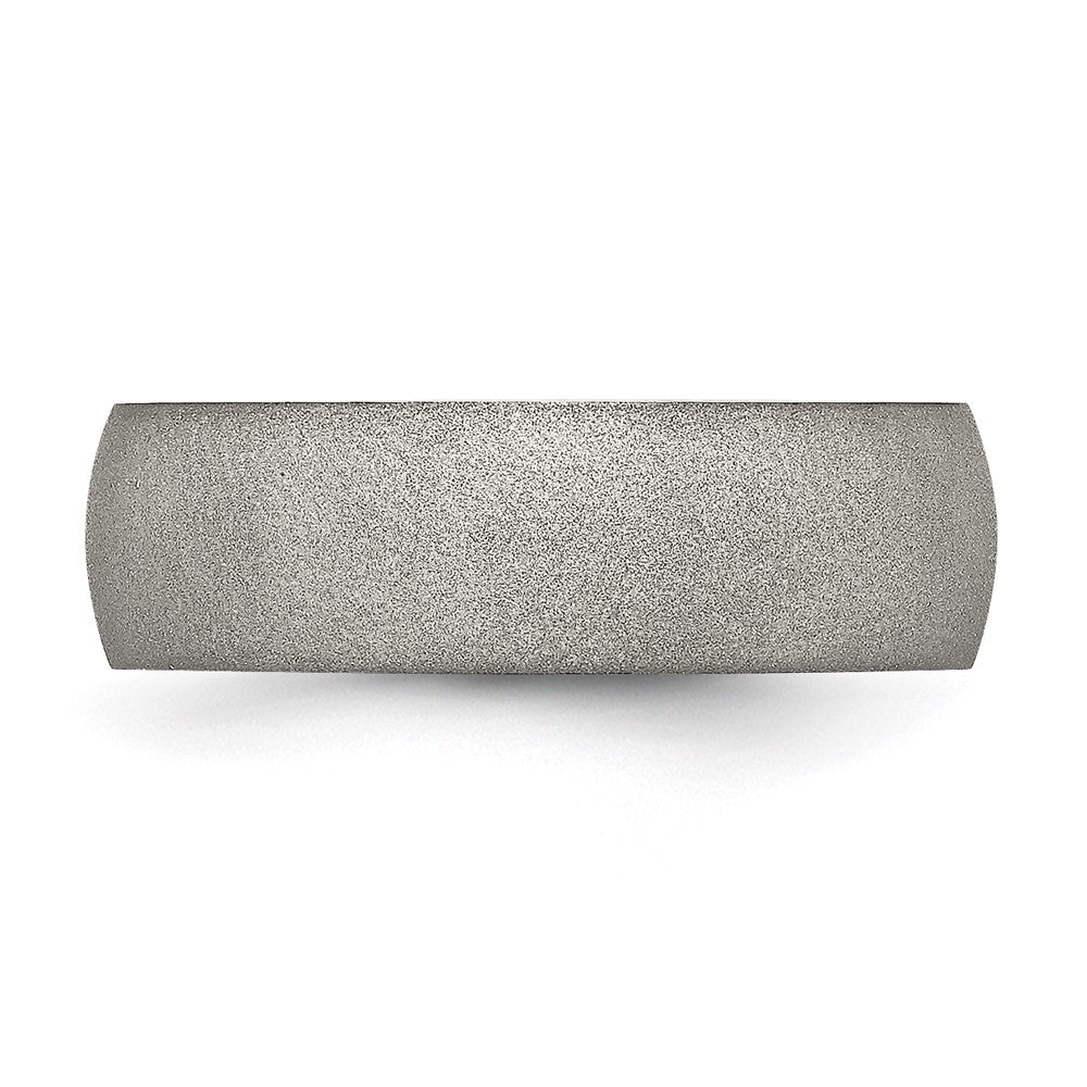Chisel Stainless Steel Polished with Stone Finish 7mm Band