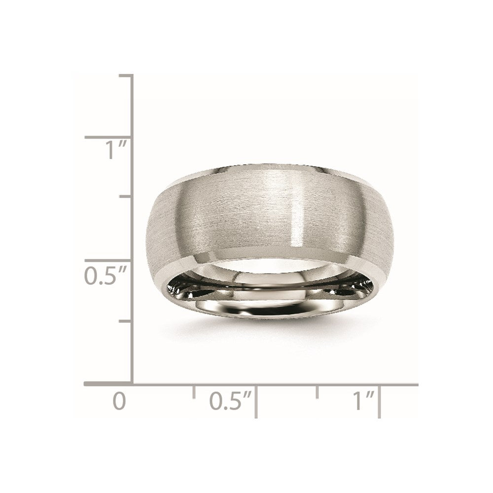 Chisel Stainless Steel Brushed and Polished 10mm Beveled Edge Band