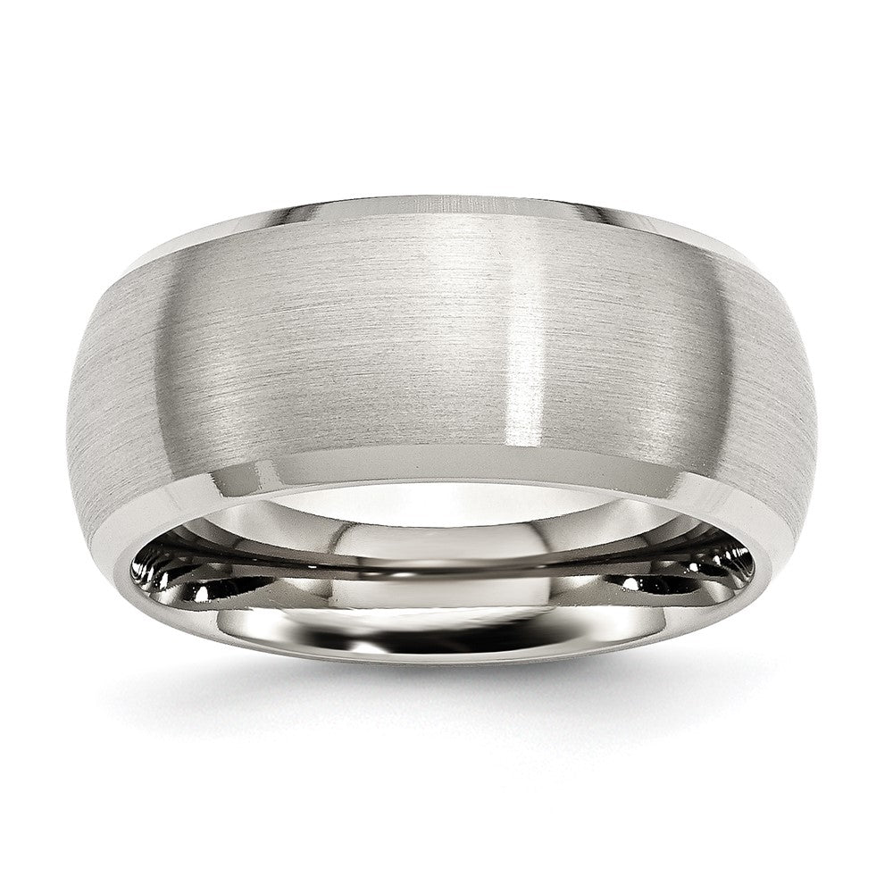 Chisel Stainless Steel Brushed and Polished 10mm Beveled Edge Band