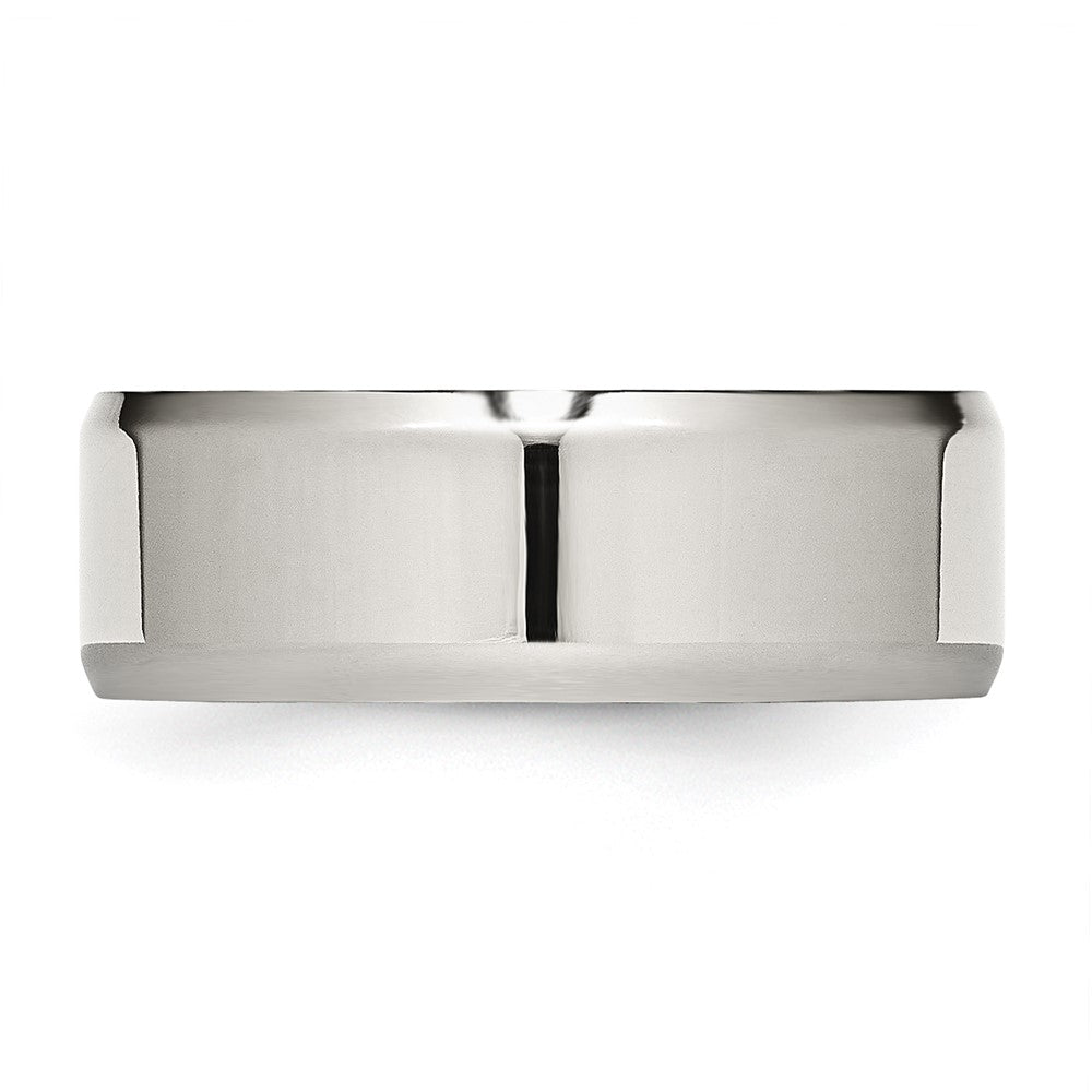 Chisel Stainless Steel Polished 8mm Beveled Edge Band