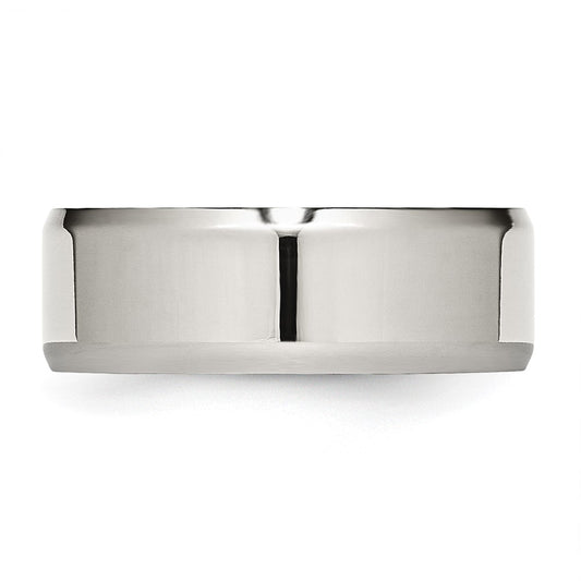 Chisel Stainless Steel Polished 8mm Beveled Edge Band