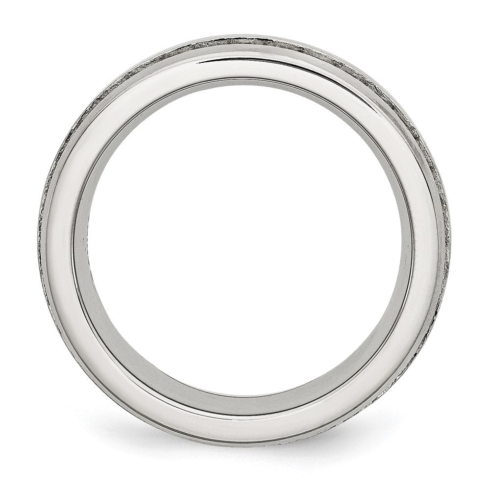 Chisel Stainless Steel Brushed with Double Row CZ 7mm Band