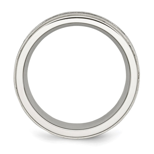 Chisel Stainless Steel Brushed and Polished Black IP-plated 1/2 Carat Black Diamond 9mm Band