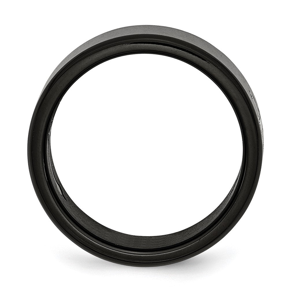 Chisel Stainless Steel Brushed Black IP-plated with Cross 9mm Band