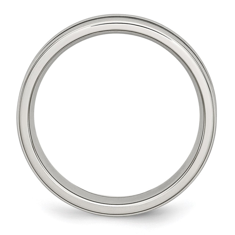 Chisel Stainless Steel Polished with Black Carbon Fiber Inlay 6mm Band