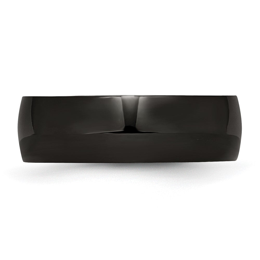 Chisel Stainless Steel Polished Black IP-plated 7mm Band