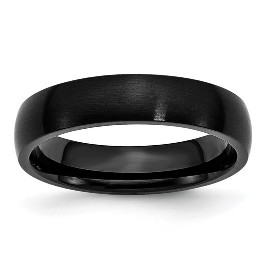 Chisel Stainless Steel Brushed Black IP-plated 5mm Band