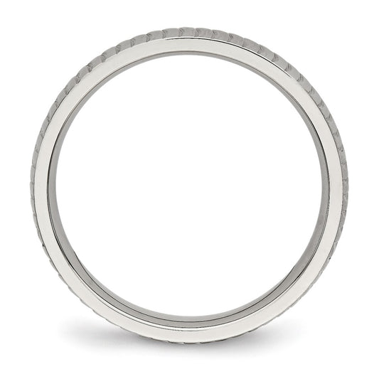 Chisel Stainless Steel Polished and Textured 4mm Band