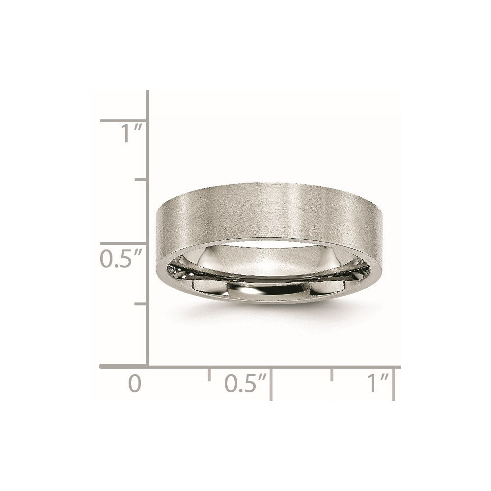 Chisel Stainless Steel Brushed 6mm Flat Band