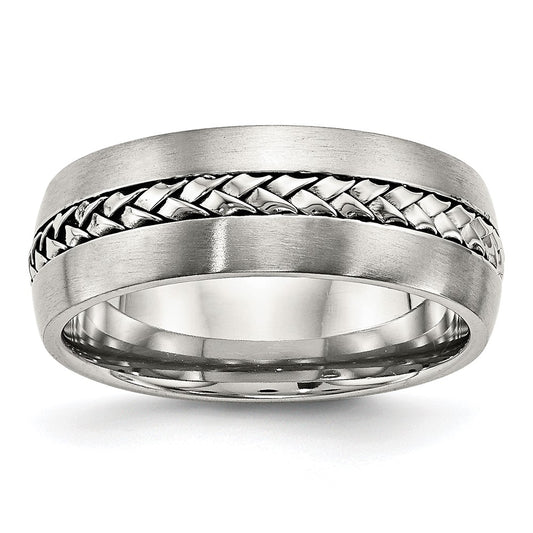 Chisel Stainless Steel Brushed and Polished Braided 8mm Band
