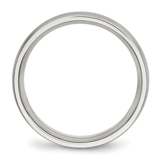 Chisel Stainless Steel Brushed with CZ Half Round 5.5mm Band