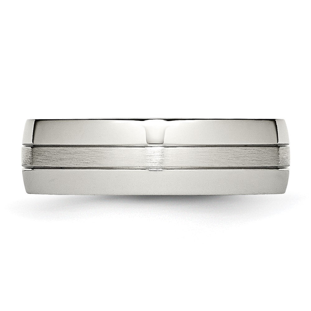 Chisel Stainless Steel Brushed and Polished 6.5mm Grooved Band