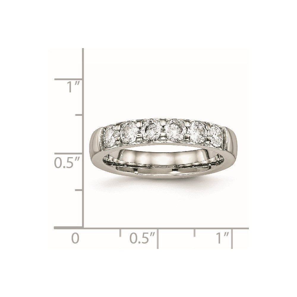 Chisel Stainless Steel Polished CZ 4mm Band