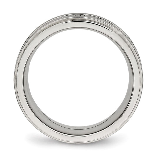 Chisel Stainless Steel Brushed and Polished Braided 7mm Band
