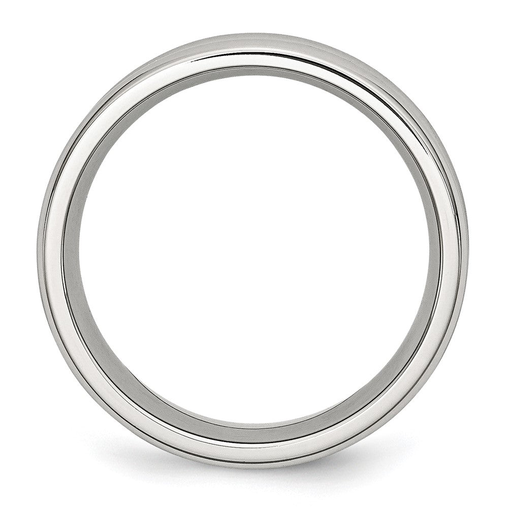 Chisel Stainless Steel Polished with Black Carbon Fiber Inlay 8mm Band