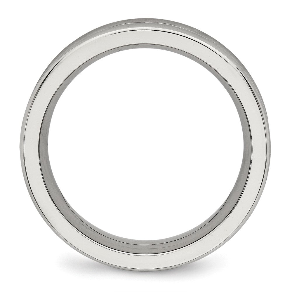 Chisel Stainless Steel Polished with CZ 7mm Band