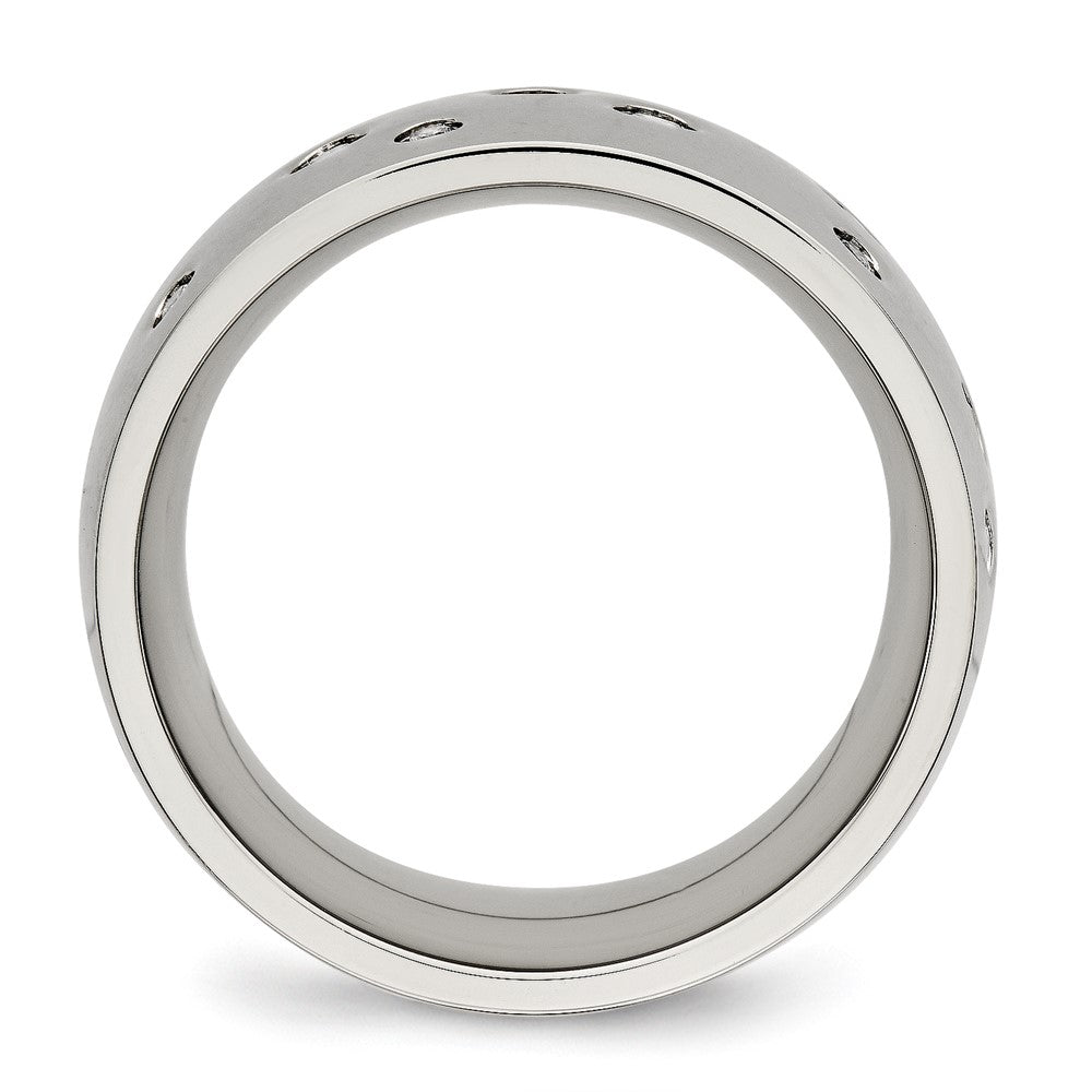 Chisel Stainless Steel Polished CZ 12mm Band