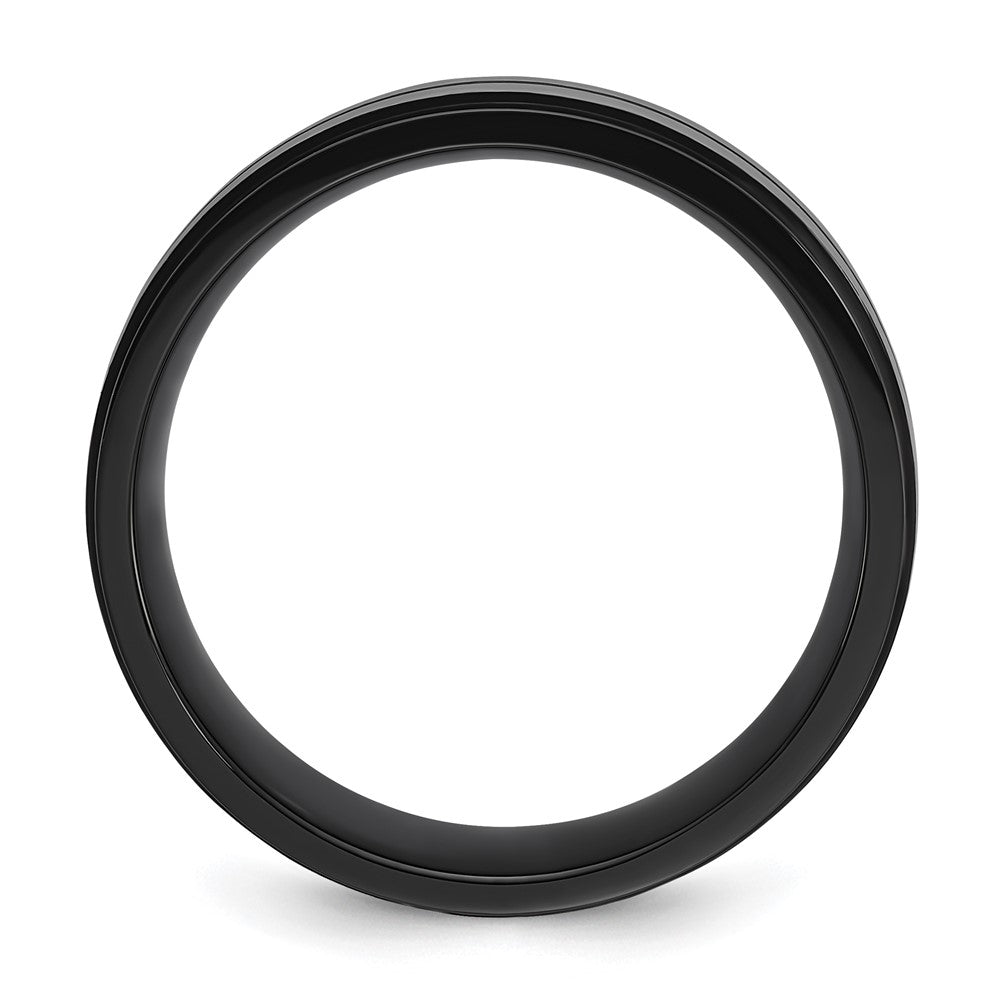 Chisel Stainless Steel Brushed and Polished Black IP-plated 8mm Band