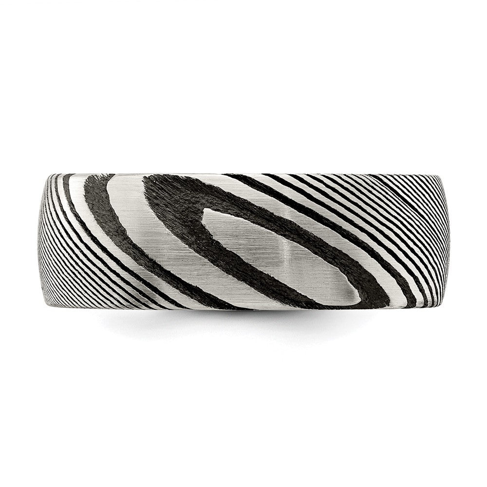 Chisel Damascus Steel Polished 8mm Band