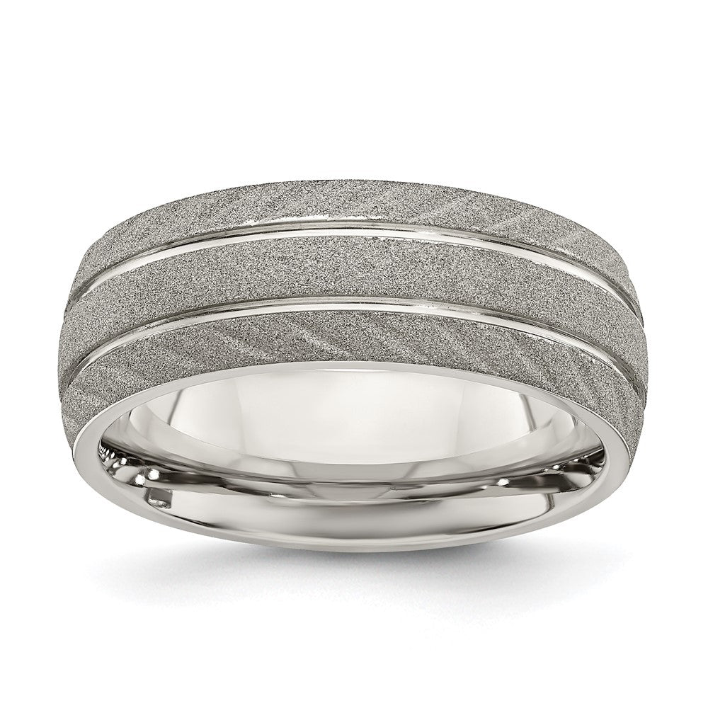 Chisel Stainless Steel Polished and Satin 8mm Band