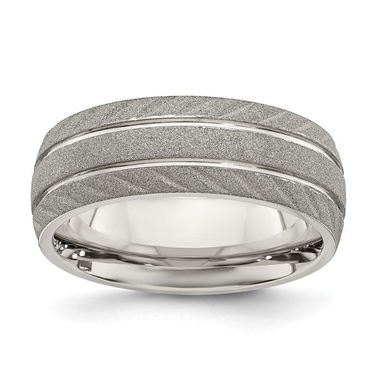 Chisel Stainless Steel Polished and Satin 8mm Band