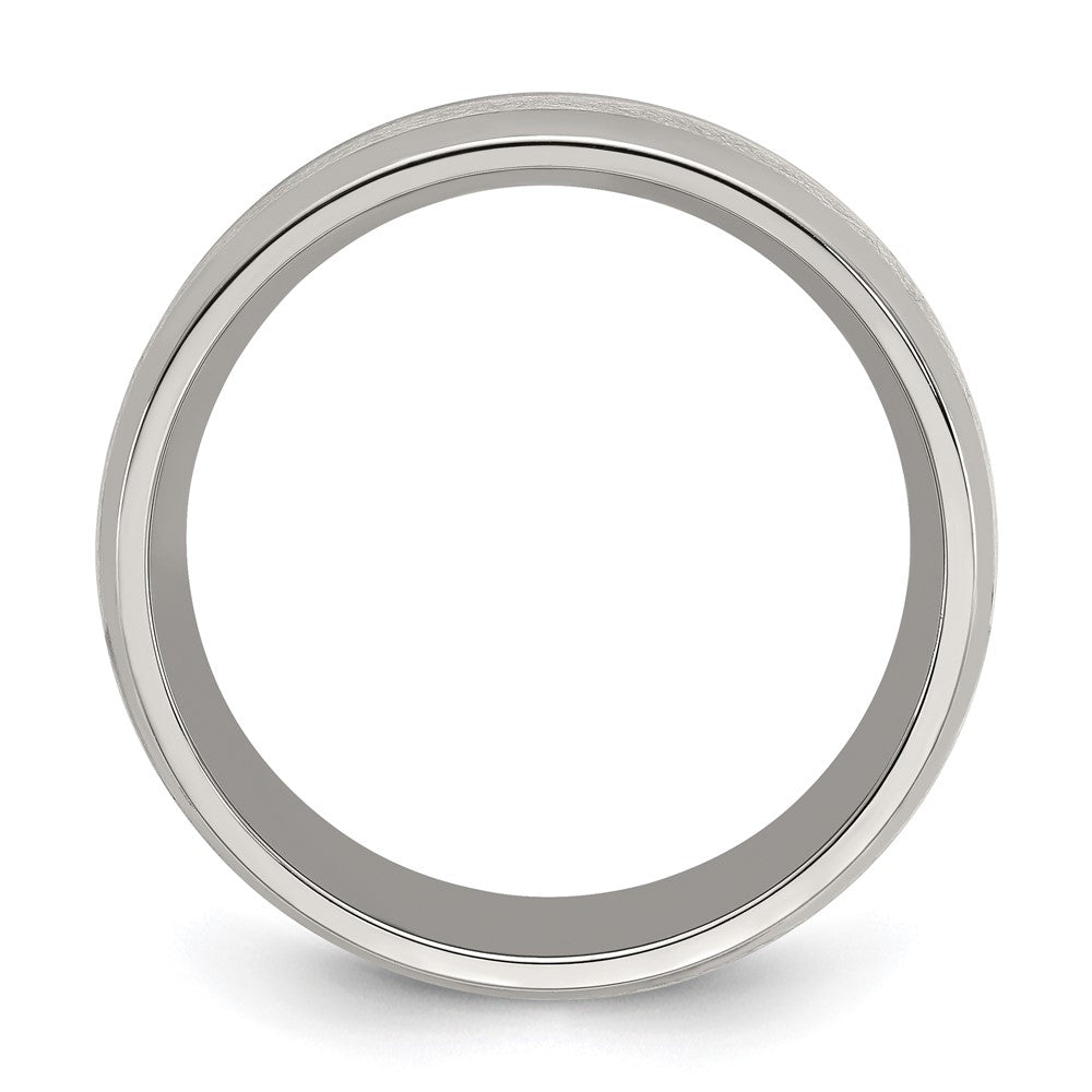 Chisel Stainless Steel Polished Glitter Paper Inlay Center 8mm Band