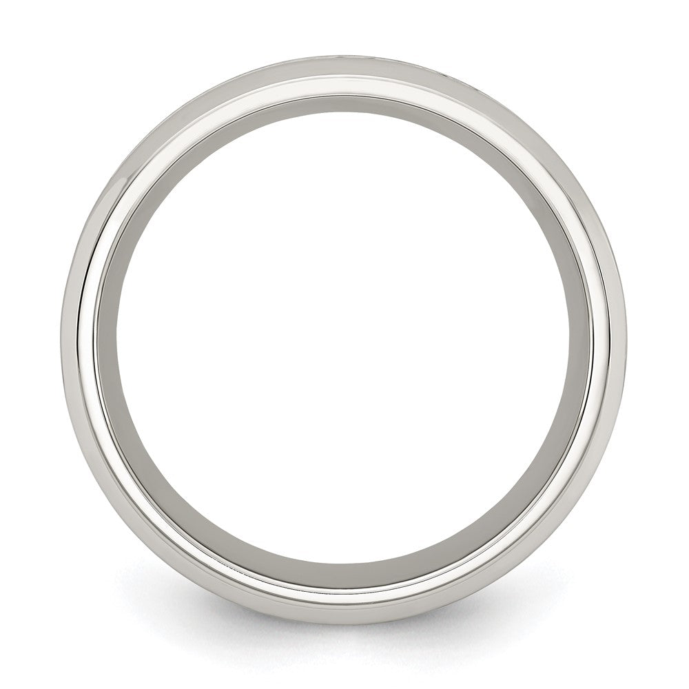 Chisel Stainless Steel Polished with Yellow IP-plated Inlay Design 8mm Band