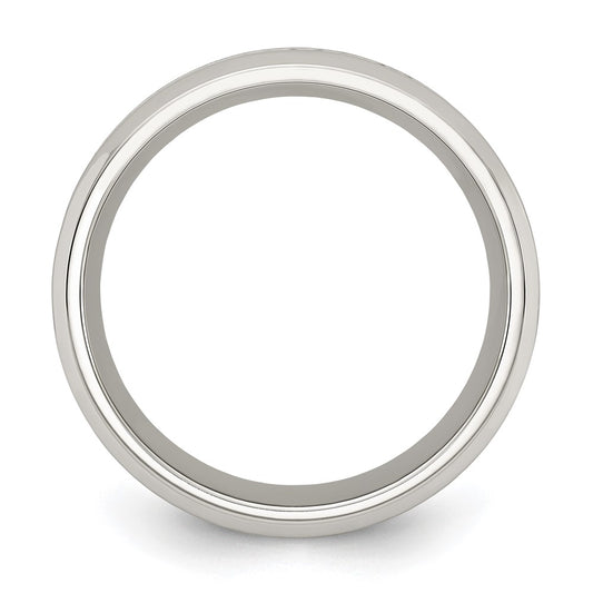 Chisel Stainless Steel Polished with Yellow IP-plated Inlay Design 8mm Band