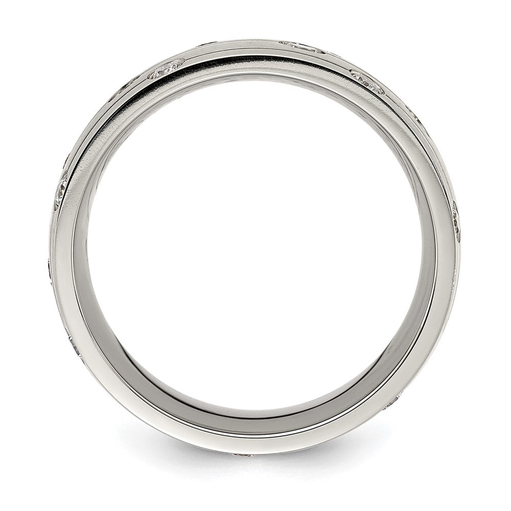 Chisel Stainless Steel Brushed with CZ 8.00mm Band