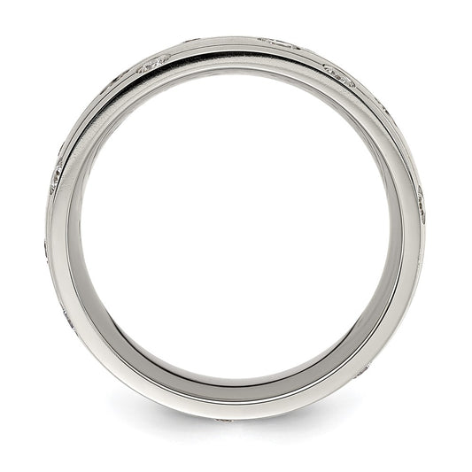 Chisel Stainless Steel Brushed with CZ 8.00mm Band