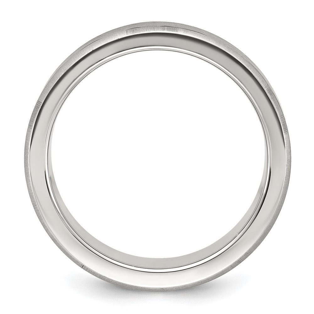 Chisel Stainless Steel Brushed Laser Design 8mm Band
