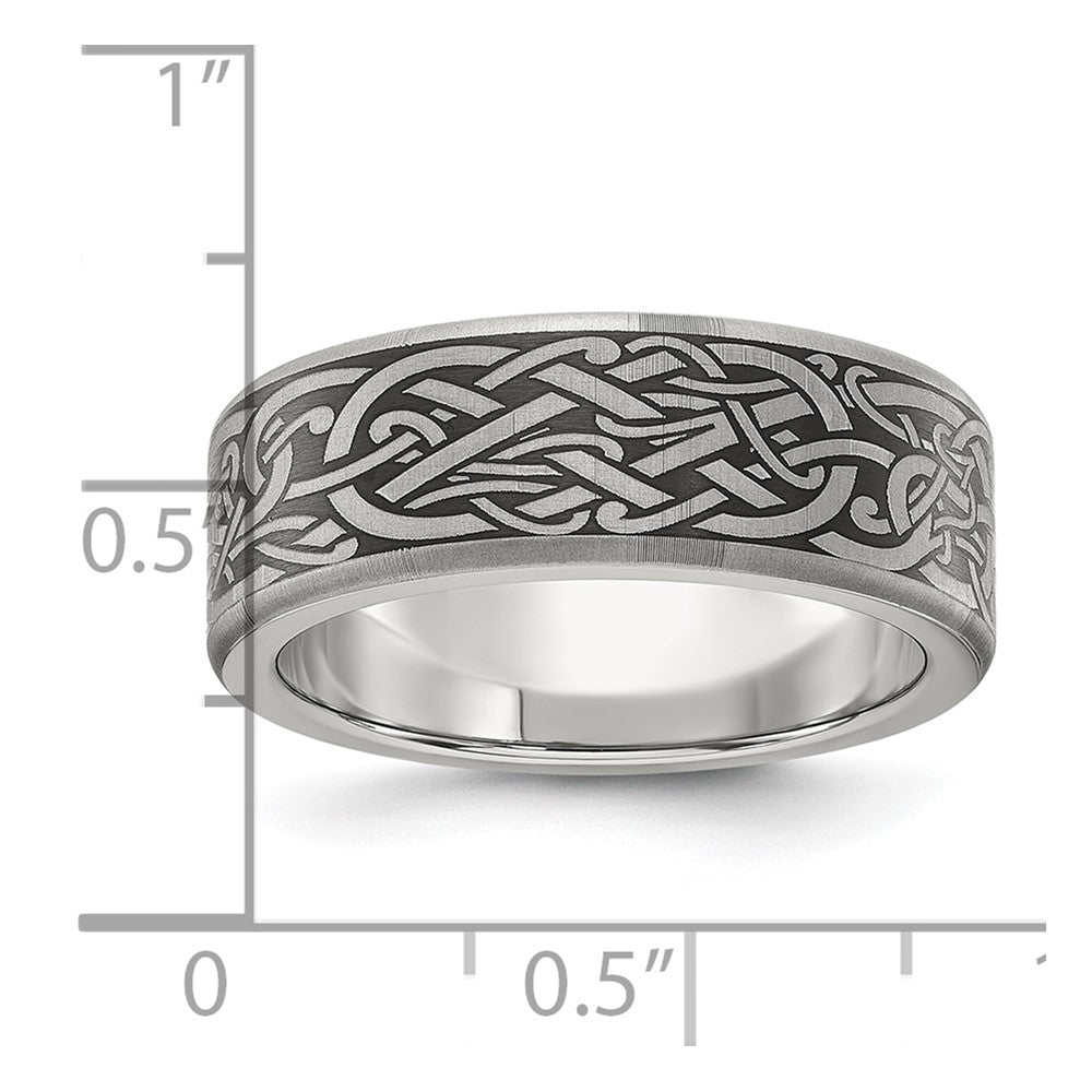 Chisel Stainless Steel Brushed Laser Design 8mm Band