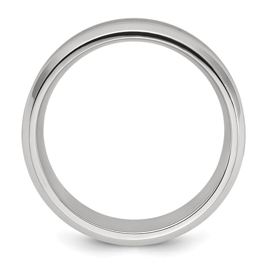 Chisel Stainless Steel Polished with Brushed Center 8mm Band